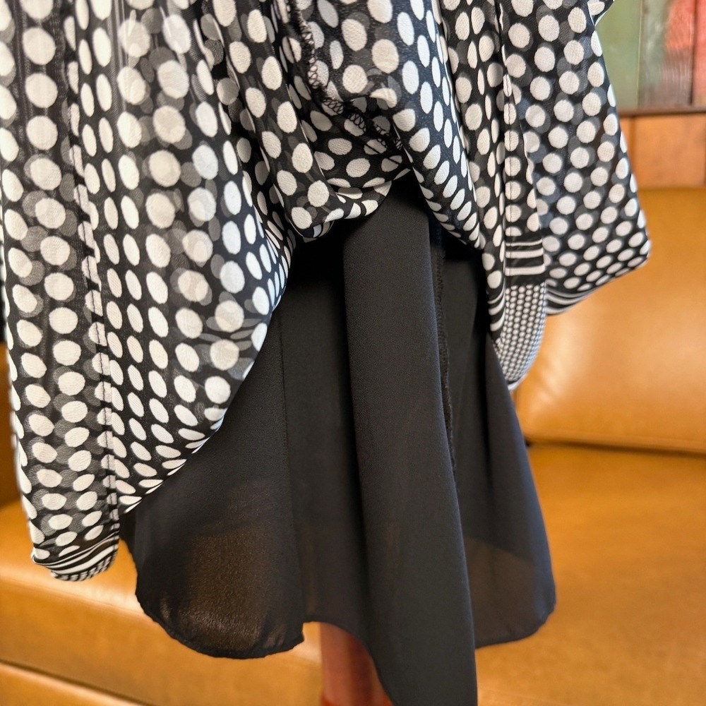 Max Studio Womens Size M | Black White Polka Dot Mod Geometric Shift Dress - Picture 6 of 9